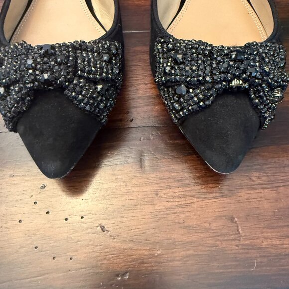 Tory Burch Black Suede Flats size 8.5 - Picture 6 of 10